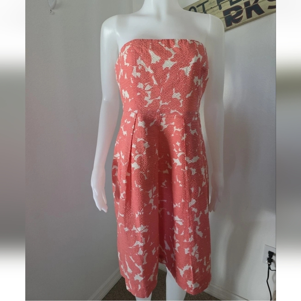 J Crew Lorelei Strapless No Slip A Line Pocketed Dress Size 8 Pockets! Cotton